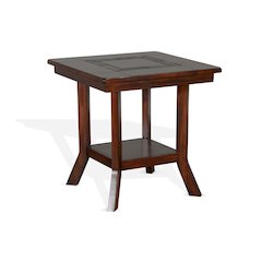 Santa Fe 25" Mahogany Wood End Table in Dark Chocolate