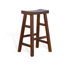 Bar Saddle Seat Stool, Wood Seat (Set of 2)
