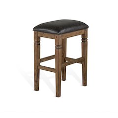 Bar Backless Stool, Cushion Seat (Set of 2)