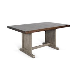 Rectangular Wood Dining Table, Tobacco Leaf/Alpine Grey