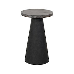 Modern Cone-Base Accent Table with Round Wood Top