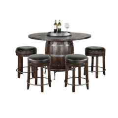 Round Pub Table with Wine Barrel Set