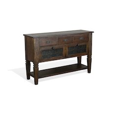Homestead 54" Transitional Mahogany Wood Server in Tobacco Leaf