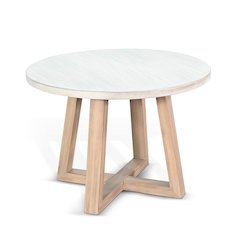Rowan Round End Table, Light Grey/Wheat