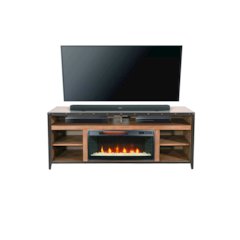 63" Media Console with Electric Fireplace, Antique Brown