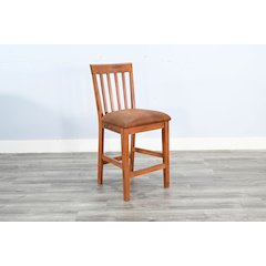 Counter Sedona Slatback Barstool, Cushion Seat (Set of 2)
