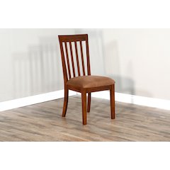 Cushioned Slatback Dining Chair (Set of 2), Dark Chocolate