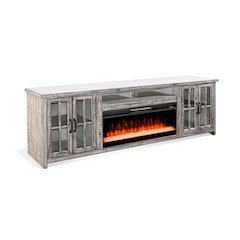 98" Media Console with Electric Fireplace