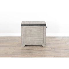 Traditional Mahogany Wood Chair Side Table in Alpine Gray