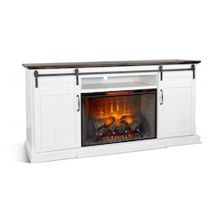 78" Barn Door Media Console with Electric Fireplace