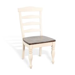 Pasadena Wood Ladderback Chair (Set of 2), Buckskin/Marble White
