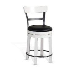 Counter Barstool with Back & Swivel, Cushion Seat (Set of 2)