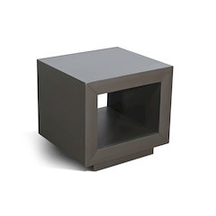 Modern Square End Table with Open Storage, Urban Bronze