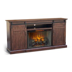 78" Barn Door Media Console with Electric Fireplace
