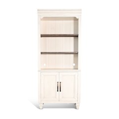 white Two-Tone Wood Bookcase, Buckskin/Marble White