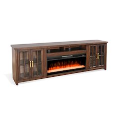 98" Media Console with Electric Fireplace