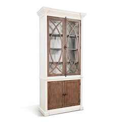 Two-Tone Display Cabinet with Glass Doors