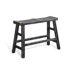 Black Sand Counter Bench, Wood Seat