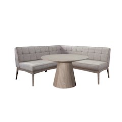 Mia Mid-Century Modern Tufted Upholstered Corner Dining Nook Set