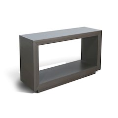 Modern Rectangular Sofa Table with Open Storage, Urban Bronze