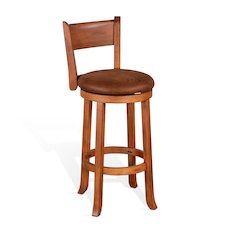 Bar Swivel Barstool, Cushion Seat & Back (Set of 2)