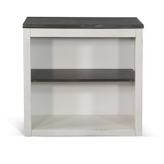 Sunny Designs European Cottage 30" Farmhouse Wood Bookcase in Dark Brown/White