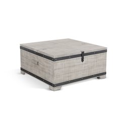 Mahogany Wood Coffee Table with Lift Top and Casters - Alpine Gray
