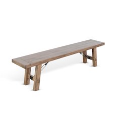 Bench with Turnbuckle, Wood Seat