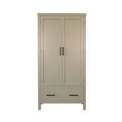 Transitional Linen Cabinet with Shelves and Deep Storage Drawer
