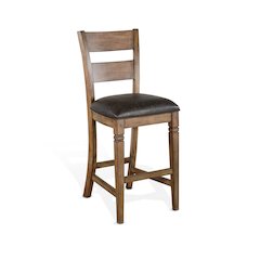 Bar Ladderback Barstool, Cushion Seat (Set of 2)