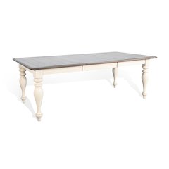 Pasadena Rectangular Extension Dining Table, Buckskin/Marble White
