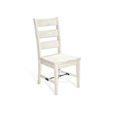 White Sand Ladderback Chair with Turnbuckle, Wood Seat (Set of 2)