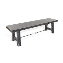 64" Black Sand Bench with Turnbuckle, Wood Seat