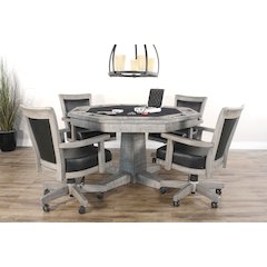 5-Piece Reversible Game and Dining Poker Table Set