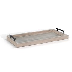 Rectangular Tessa Wood Dining Table Tray, Wheat