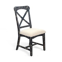 Sunny Designs Black Sand Chair, Cushion Seat (Set of 2)