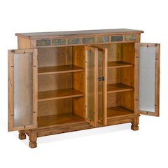Sunny Designs Sedona 42" Adjustable Shelf Wood Bookcase in Rustic Oak