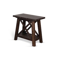 Sunny Designs Vivian 16" Farmhouse Mahogany Wood Chair Side Table in Dark Brown