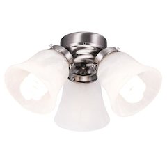 3-Light Nickel White Glass  LED