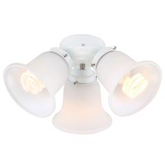 3-Light White Glass LED