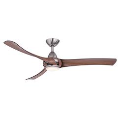 Droid LED Nickel Walnut Ceiling Fan