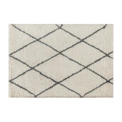 Shag Style Diamond Trellis Area Rug - 5' x 7' - Ivory/Gray Polyester (PET)
