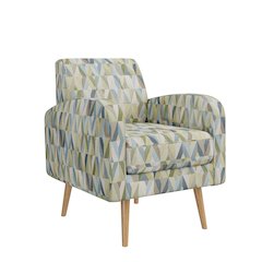 Mid-Century Modern Armchair in Pastel Green and Blue Prism