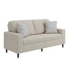 Small Space Sofa in Soft and Comfy Tan Corduroy Fabric