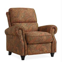 ProLounger Pushback Recliner with Nailheads in Burgundy Paisley