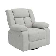 ProLounger Swivel Glider Recliner in Gray Velvet with Pillow Top Arms
