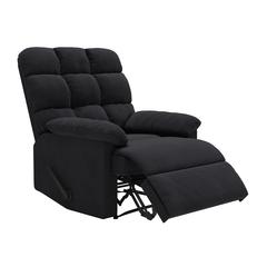 ProLounger Wall Hugger Recliner in Black Microfiber with Square Tufted Back