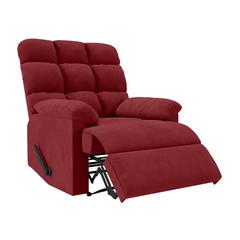 ProLounger Wall Hugger Recliner in Red Microfiber with Square Tufted Back