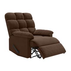 ProLounger Wall Hugger Recliner in Brown Microfiber with Square Tufted Back