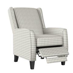 ProLounger Pushback Recliner in Grey Houndstooth Linen